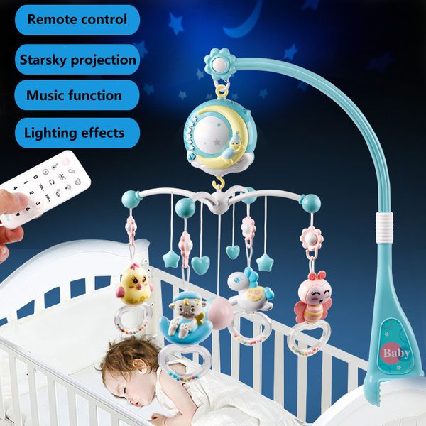 

baby bed bell ringing toy 0-18 months music bedside bell projection baby comfort toy education toy gift,rattles toysq1221
