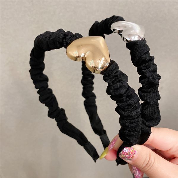 Stile giapponese e coreano Personalità Simple Love Heart Retro Fold Twist Hair Band Bubble Chic Girls Hair Hoop