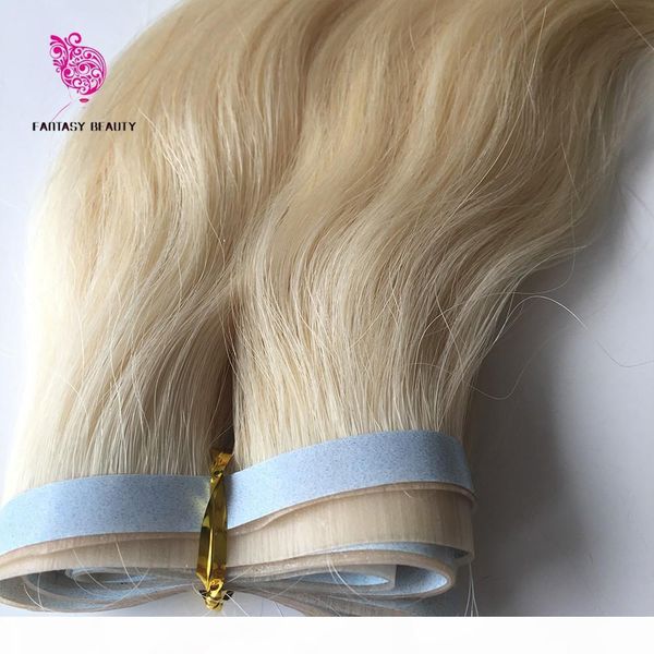 

uncut 100g 18inches to 30 incehs #613 straight peruvian remy pu tape skin weft tape in hair extensions in stock, Black