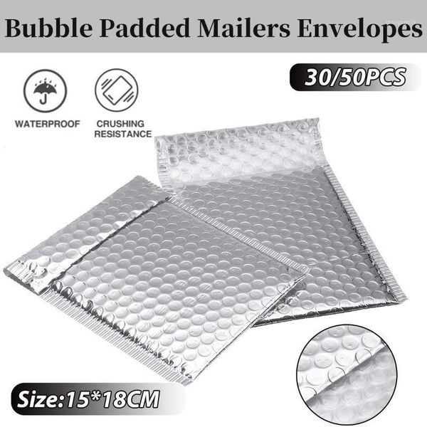 

50/30pcs/lot thickening silver paper bubble bag envelopes gift bag bubble mailing envelope packaging shipping bags1