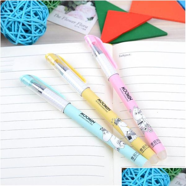 

wholesale- erasable gel pens moomin blue colored kawaii gift gel-ink pens for writing cute stationery office school jllxhr sinabag