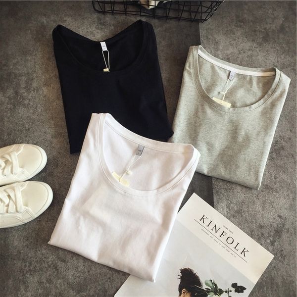 

basic elastic slim fit summer women's bottom-up 2019 basic elastic slim fit t-shirt t-shirt summer women's bottom-up 2019 pvuuj, White