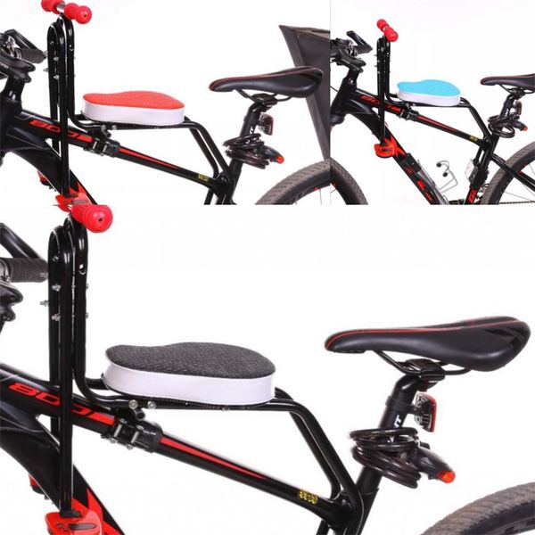 Bicicletta Mountain Bike Seggiolino per bambini Anteriore Auto Camion Rastrelliere Sedia di sicurezza per ciclismo Cuscino morbido Seggiolini per bambini Bracciolo antiscivolo Calpestare 32yj O2