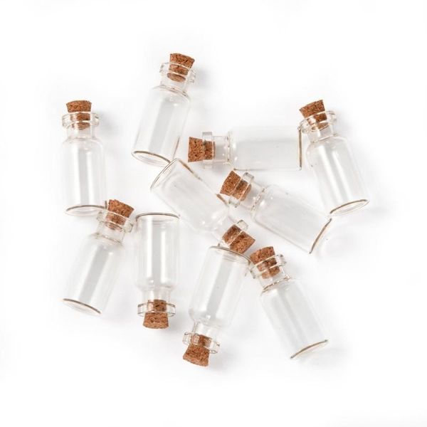 

20pcs clear glass jar glass bottle bead storage containers bottles for jewelry findings small items with tampions f60, Pink;blue