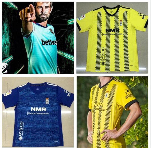 

2020 2021 real oviedo ibra soccer jerseys 20 21 r. folch y. bárcenas johannesson mossa javi muñoz away football shirt blue white uniform, Black;yellow