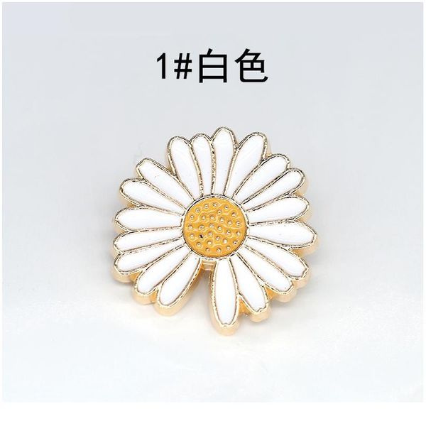 

20mm 25mm daisy gold metal clothing coat buttons alloy decorative jewelry flower vintage buckle sewing apparel snap acc bbyhih, Blike;white