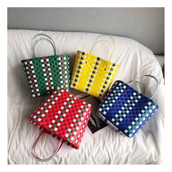

woven packing belt vegetable leisure handbag women's bag hand bath basket