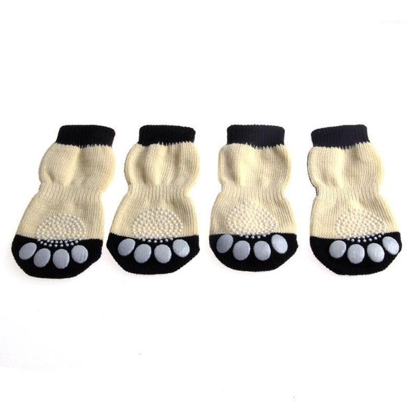 

new 4pcs pet dog sneakers shoelace pattern non-slip socks paws cover shoes s-xl m0xd1