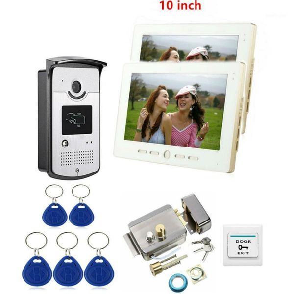 

video door phones 10 inch rfid wired intercom system with electric lock phone 125khz access ir outdoor camera 700tvl for home1