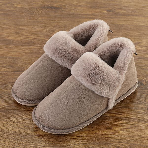 

new couple women's slippers winter warm bedroom slippers non slip designer shoes wear-resistant soft slippers y201026, Black