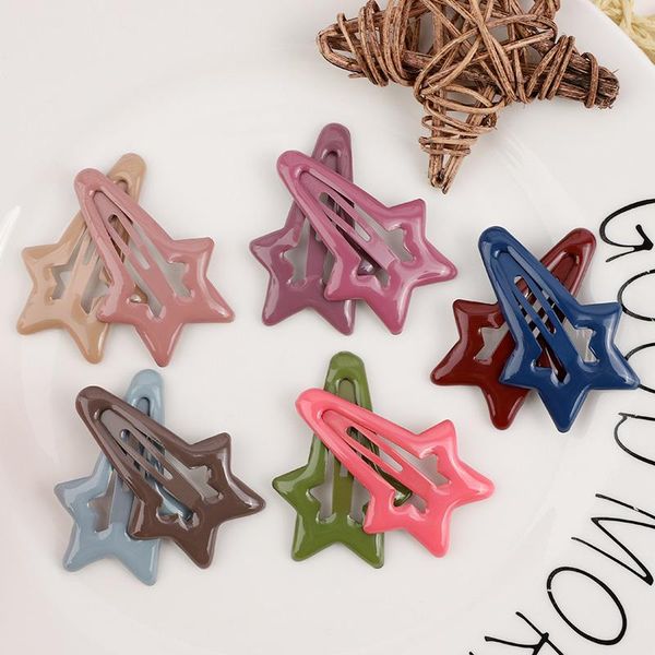 

star hairpins snap hair clips for girls children women hair bobby pins barrettes styling hair accessories tools color hairgrips qylpgv, Slivery;white