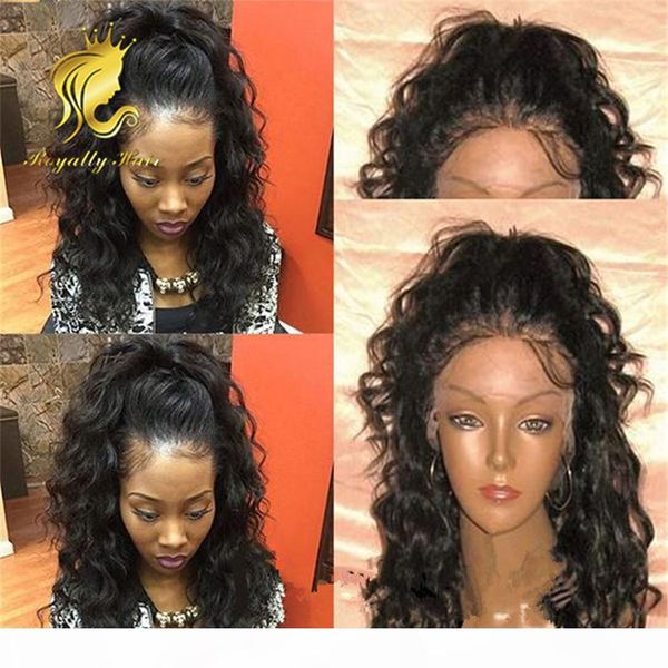 

180% density body wave malaysian lace front human hair wigs for black women glueless full lace wigs, Black;brown