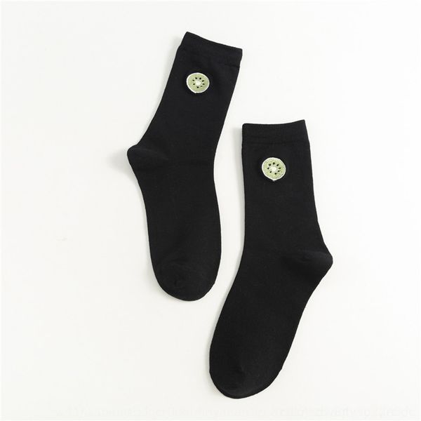 

tjq1c avocado tube middle children's socks medium stockings silk middle tube medium ins trendy autumn stacked socks thin lovely fruit e, Black