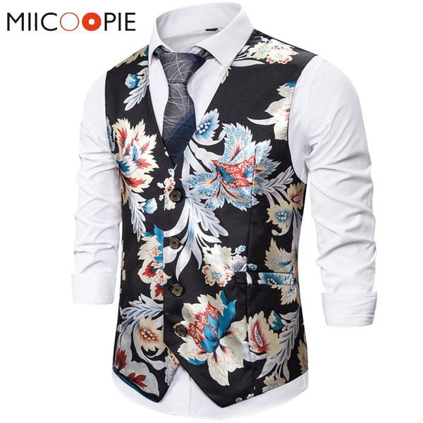 

бронзы мужские цветочные жилет свадебные без рукавов slim fit paisley floral slim fit высококачественные платья для мужчин gilet costume, Black;white