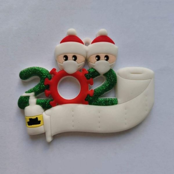 

pvc christmas tree ornament 2020 family of 2 3 4 5 santa claus pendant social distancin xmas gift party decoration sea shipping ljjp570-2w05