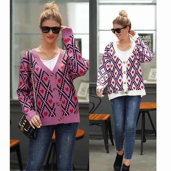 

valentine's day love knitted cardigan temperament commuter breaststroke new winter women's valentine's day love knitted cardi, White;black