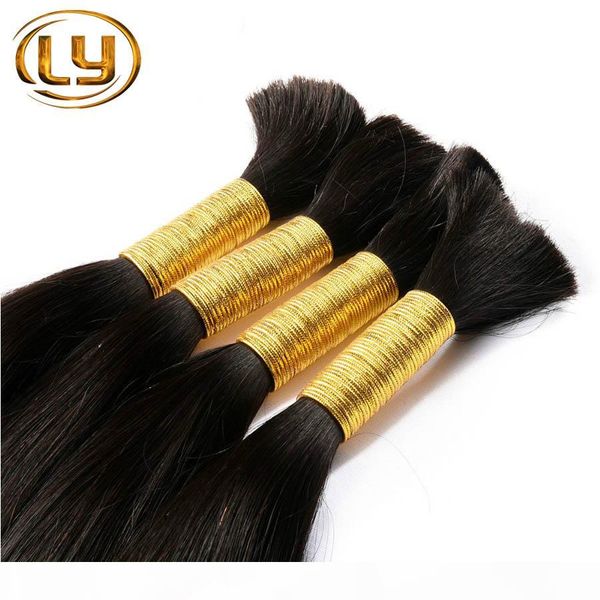 

ly hair mix length brazilian bulk hair straight human braiding hair bulk no weft brazilian straight bulk braiding, Black