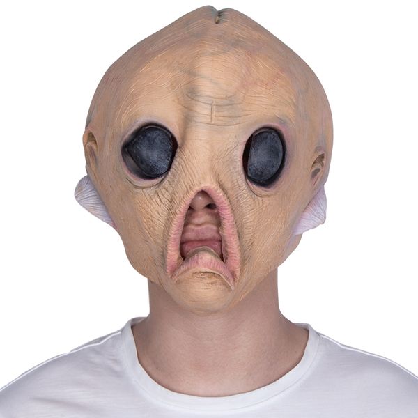 

costume accessories horror piranha mask halloween animal carnival costume headgear sea animal latex headgear, Silver