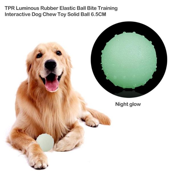 

dog toys & chews tpr luminous rubber elastic ball bite training interactive chew toy solid 6.5cm