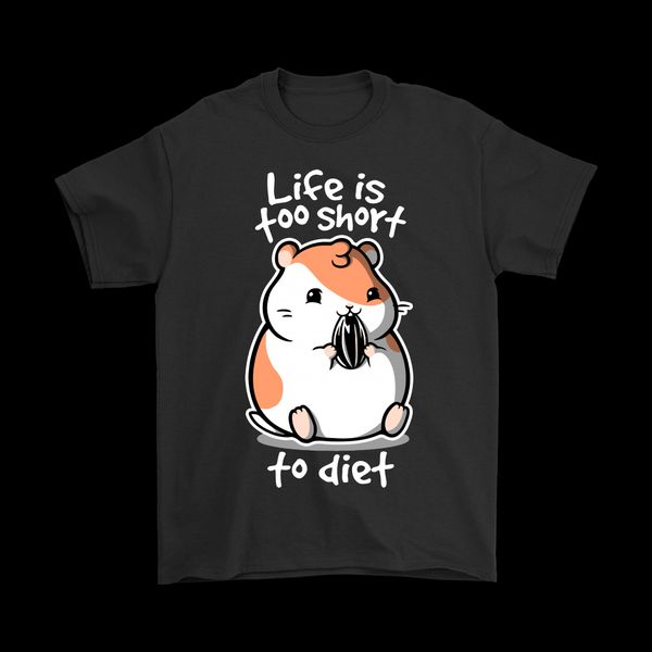 

men's t-shirt cartoon fun t-shirt life is too short to diet hamster shirts sport hooded sweatshirt hoodie