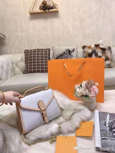 

2020 new designer women's fashion shoulder bag slant across handbag canvas with leather