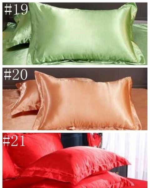 

pillow case solid color silk pillowcases candy fashion sofa throw cushion cover silk satin pillow cover home offic jllpsu dayupshop