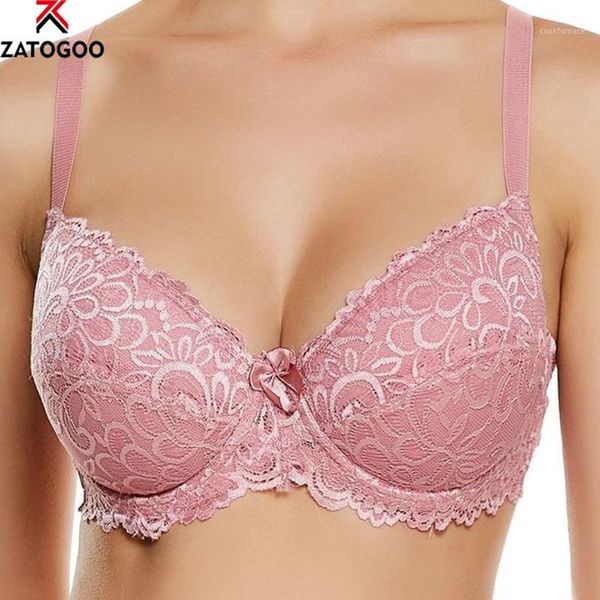 

lace thin cup large size d cup bra breathable underwear for women push up bra lace underwire1, Red;black
