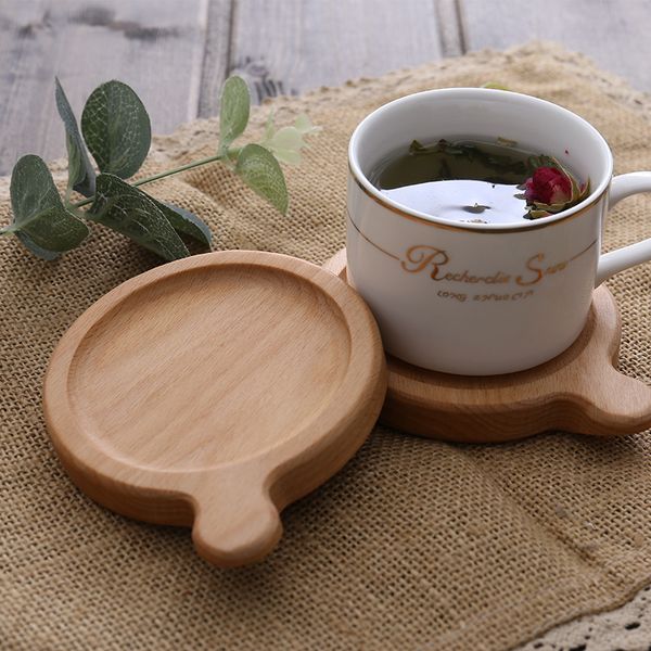 

оптовая solid wood coffe cup подстаканники с ручкой бук деревянной круглой пейте кубок колодка чайного кубка матов