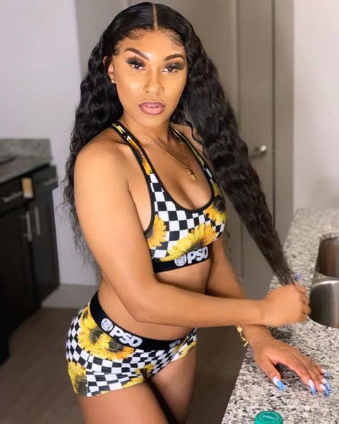 

fashion women tracksuit print summer vest + shorts 2piecs bikini set crop shorts swimsuit casual sports breathable swimwear s-xl, White;black