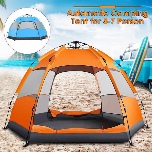 

tents and shelters waterproof 5-8 people automatic instant up camping tent family hiking anti uv awning outdoor sunshelter