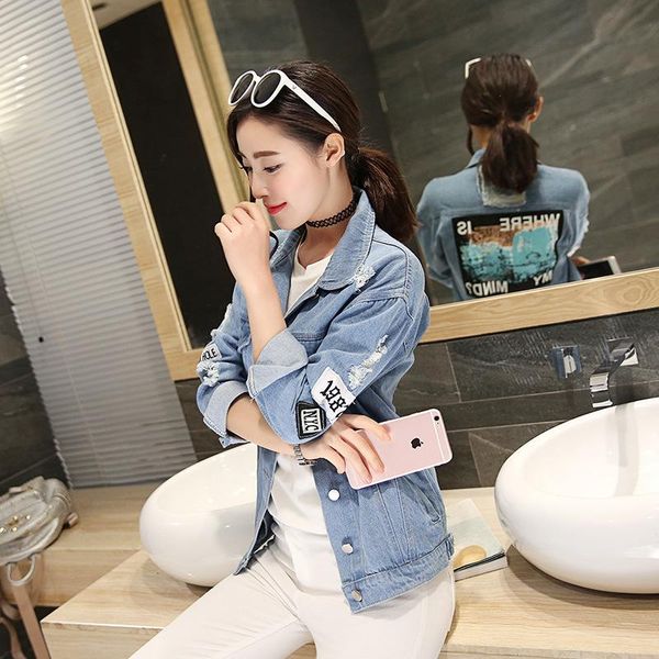 

european and american large women's jeans 2021 spring clothes new jacket printed and pasted cloth shows the trend, Black;brown