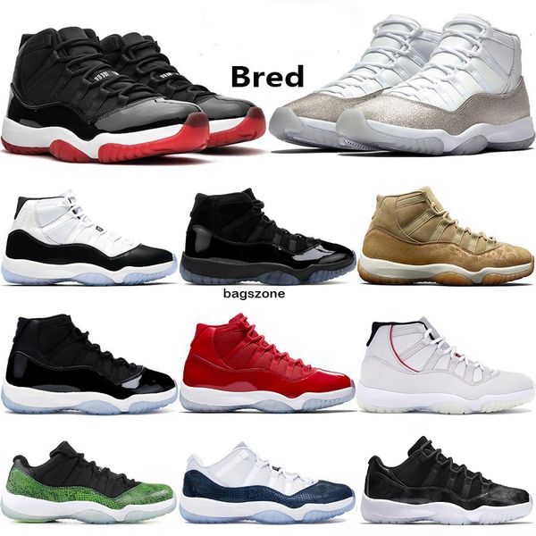 

11 bred mens shoes metallic silver wmns 11s what the 11s men women sports sneakers 36-47