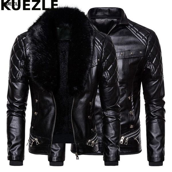 Jaqueta masculina de pele sintética casaco masculina motociclista colarinho destacável jaquetas motociclista casacos casuais PU Chaqueta Moto Hombre