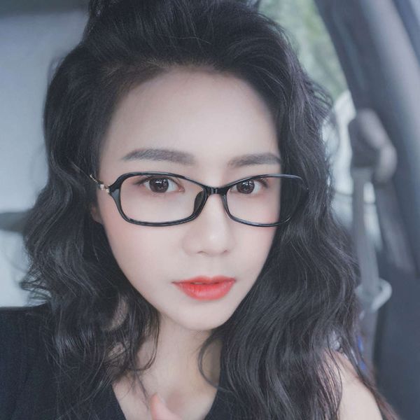 

myopia glass female white-collar students korean round face r ultra light, can be equipped with degree eye frame frame, small face, White;black