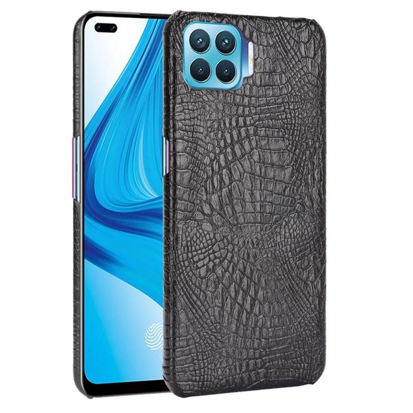 

for oppo f17 pro a93 reno4 lite reno4 f shockproof crocodile texture pc pu case