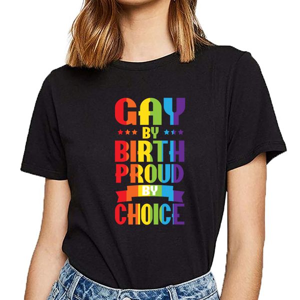 

t shirt women gay by birth proud by choice rainbow lgbt pride summer harajuku cotton female tshirt sport hooded sweatshirt hoodie