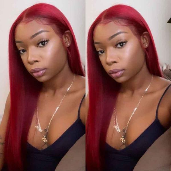 

lace front human hair wigs red human hair wig 13*6 lace frontal wig pre plucked full lace human hair wigs for black women