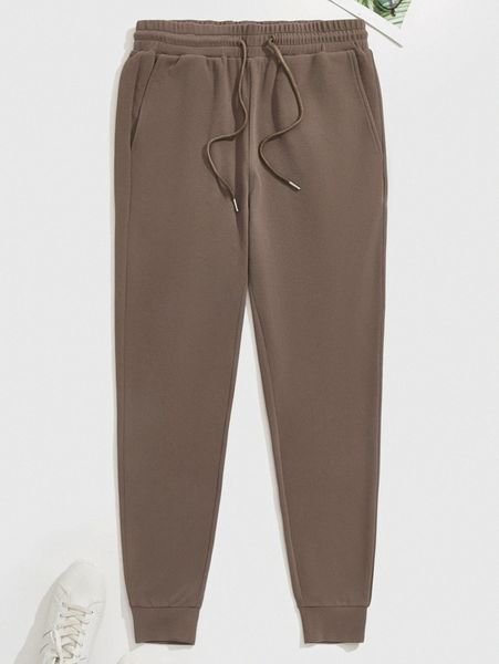 

men slant pocket drawstring waist sweatpants n8or#, Black