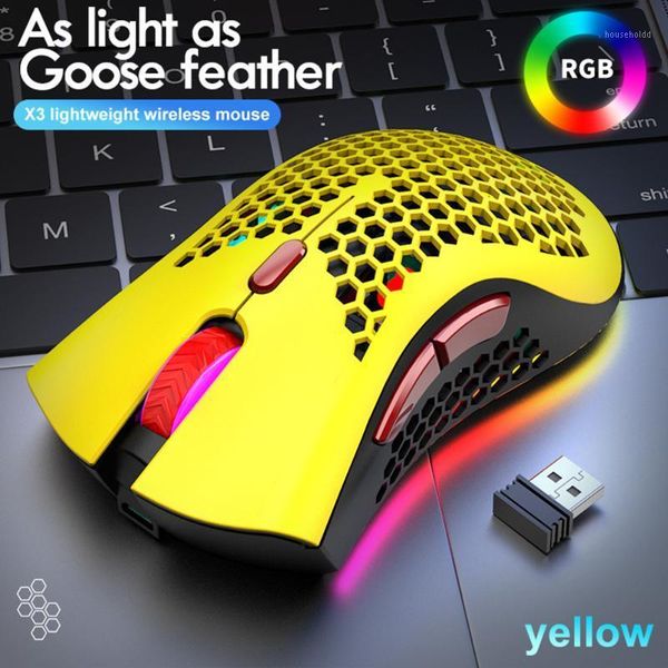 

x3 gaming mouse 2400 dpi honeycomb shell 2.4ghz wireless ergonomic mice rechargeable rgb luminous hole gaming mouse for pc gamin1