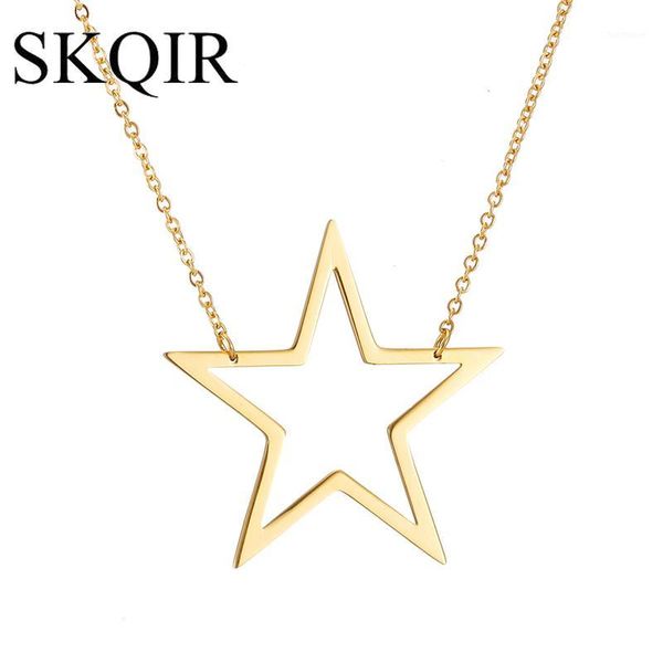 

30pcs silver color 30pcs gold color star pendant necklace stainless steel hollow necklaces for women jewelry gift1