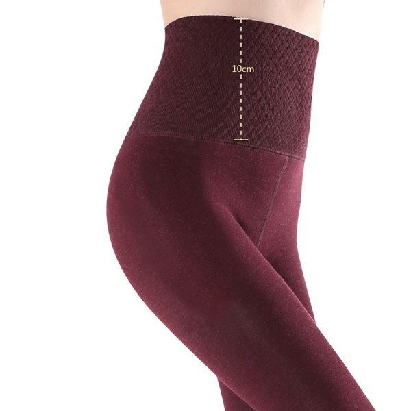 ZJX Winter-Frauen-Leggings, warme Hosen, 10 cm hohe Taille, verdicken, hochelastische Damen-warme Thermo-Schlankheits-dicke Thermoshose 201202