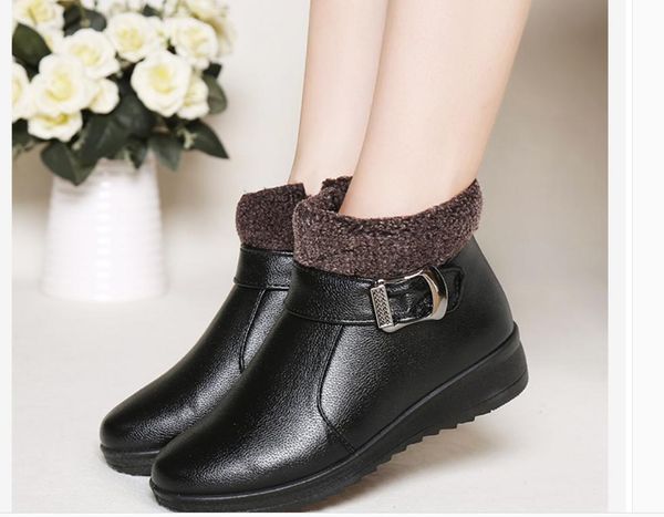 

winter with new style fashion flat bottom round head womens bootsolm3, Black