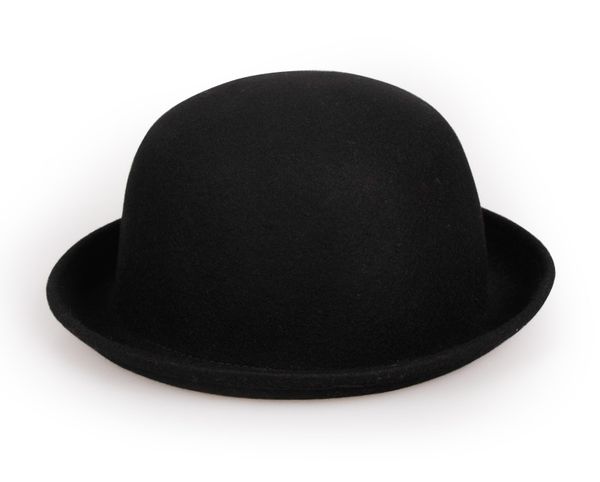 

fashion kids wool felt bowler cap wool blend derby hats cloche caps girls roller up brim, Blue;gray