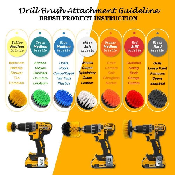 

8pcs drill brush power cleaning scrubber nylons brush electric scrubber brush kit for kitchen bashroom car cleaning q jllozx