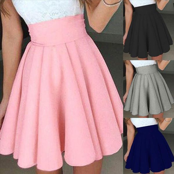 

women skirt summer fashion party cocktail mini skirt ladies summer skater skirt casual daily 2020 f8, Black