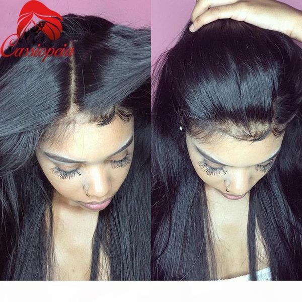 

silk full lace wigs for black women 7a brazilian glueless 4x4 full front silk base lace wig with baby hair silky straight, Black;brown