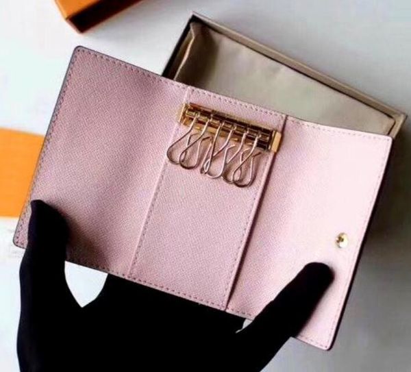 

wholesale key purse for men multicolor leather short wallet lady six key holder women men classic zipper pocket key chain, Red;blue