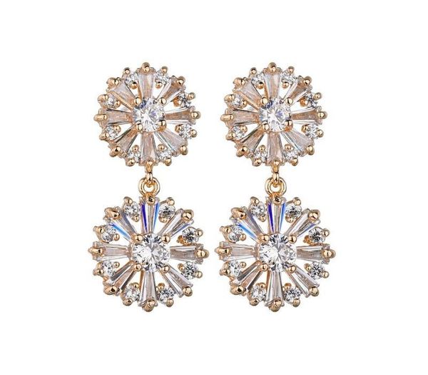 

fashion bettyue cubic zircon white needle wholesale jewelry earrings for woman gothic style wedding party2293939254, Golden;silver