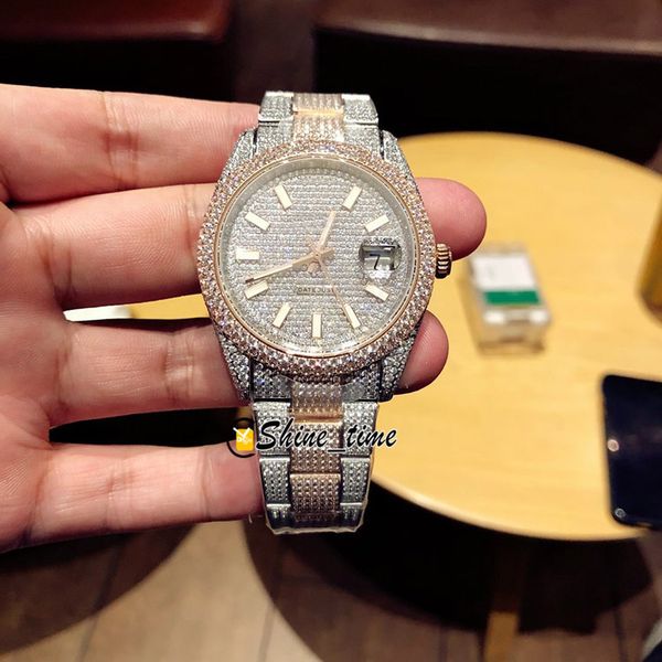 

new 41mm 126333 126334 116244 diamond dial eta 2824 automatico mens watch swarovski diamond case 904l steel bracelet watches shine_time, Slivery;brown