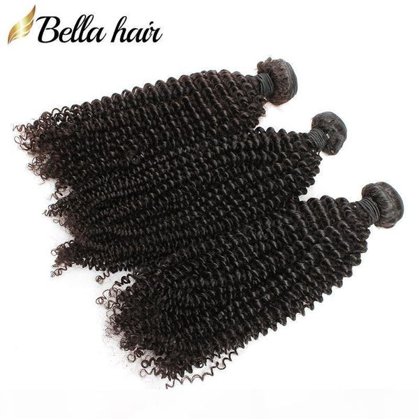 

kinky curly brazilian human virgin hair bundles weaves extensions 3pcs lot natural color little curly human hair weft bellahair, Black